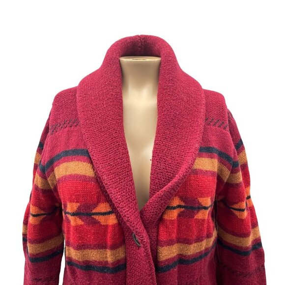 Pendleton Starburst Stripe Merino Wool Button Front Cardigan Sweater Womens S - Picture 5 of 14